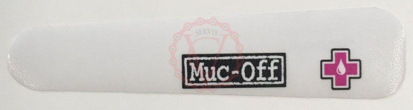 Samolepka MUC-OFF pod řetěz velká XL čirá (280×65–45 mm)