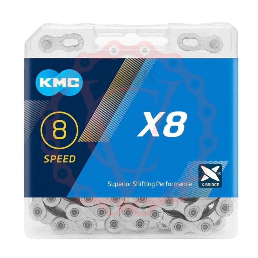 Řetěz KMC X-8.93 stř/šedý v krabičce, 114 čl.