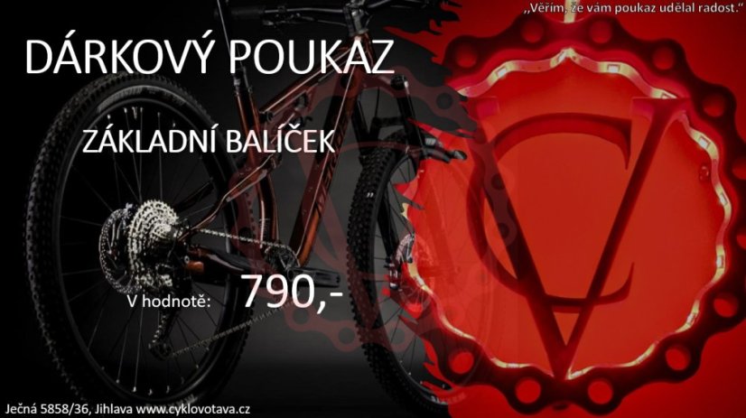 Dárkový poukaz na základní servis kola CykloVotava